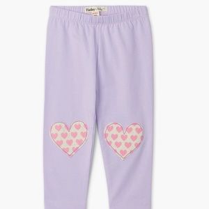 Hatley Baby Girls Soft Lilac Heart Knee Patch Leggings, Size 6-9 Months